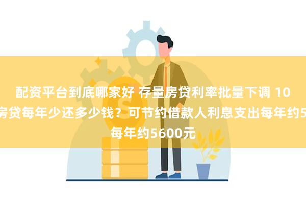 配资平台到底哪家好 存量房贷利率批量下调 100万元房贷每年少还多少钱？可节约借款人利息支出每年约5600元